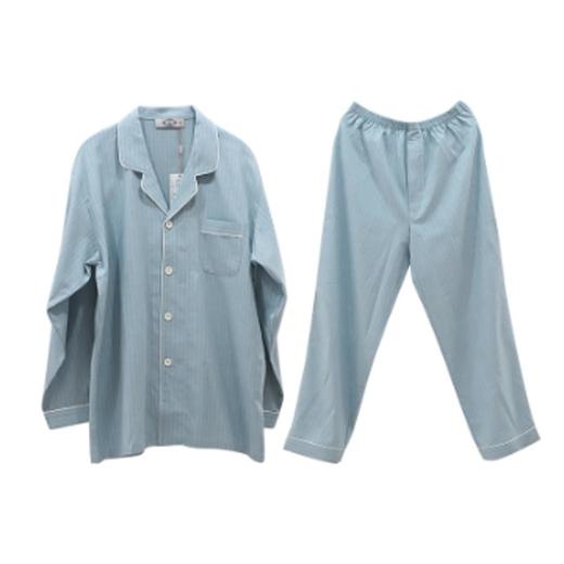3楼 美标全棉天蓝竖条纹男士情侣款家居服 89101 商品图1