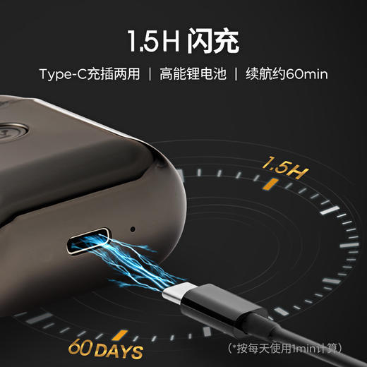 【已下架】西屋 男士电动剃须刀 迷你便携独立浮动双刀头[福利品] 商品图5