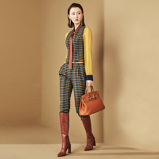 颈袖添香-套裤-”骑马装“英伦格子 飒爽英姿 权威大气 个性时髦  JG4S4659T1X0KX 商品图1