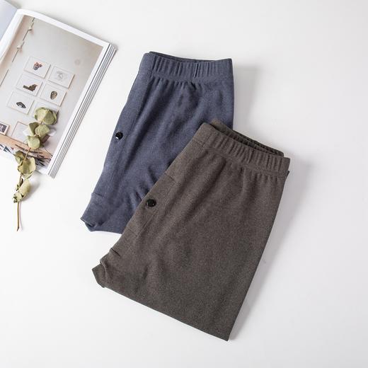 德绒男士AB面双面磨毛加贴片竖条纹单长裤秋裤保暖裤3338/3339/93338/93339 商品图9