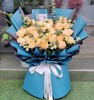 花开富贵   （4008）33朵香槟玫瑰，尤加利，阳干菊搭配 商品缩略图0