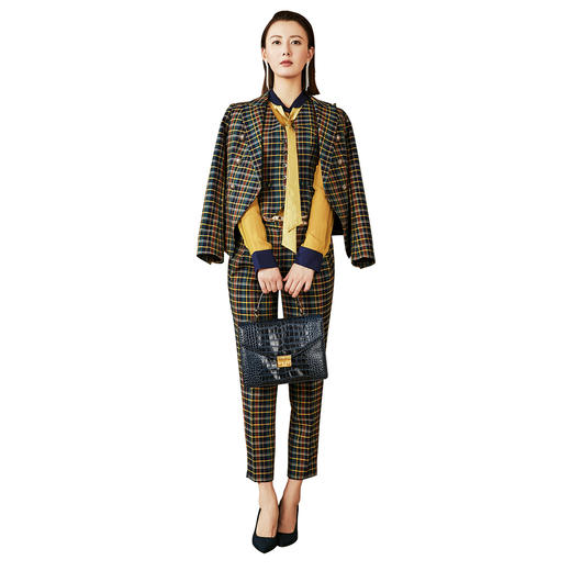 颈袖添香-套裤-”骑马装“英伦格子 飒爽英姿 权威大气 个性时髦  JG4S4659T1X0KX 商品图4