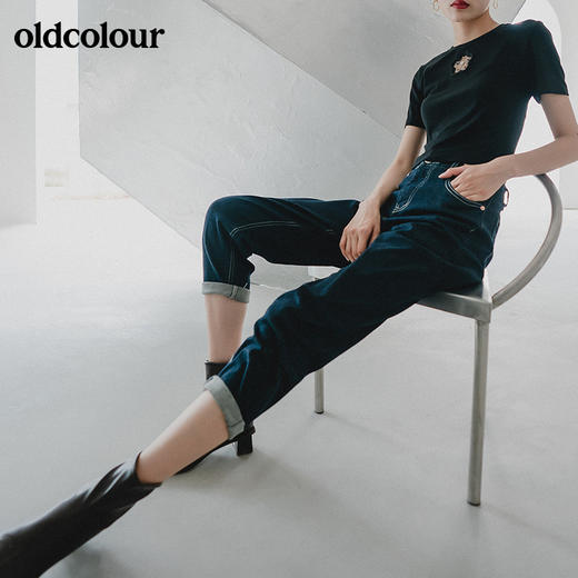 oldcolour欧珂秋季商场同款水洗牛仔长裤女GN31113859 商品图3