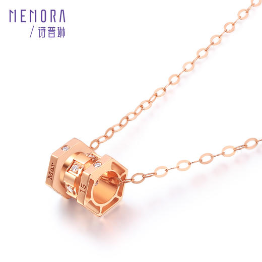 【积分抵值】时光印记玫瑰18K金钻石小蛮腰项链DN046701、DN0467 商品图5