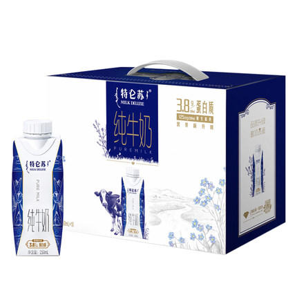 蒙牛特仑苏纯牛奶利乐梦幻盖 250ml*10盒整箱 礼盒装 商品图2