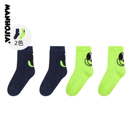 马拉丁潮牌漫画家童装儿童袜子冬宽松柔软罗纹口趣味加厚中筒袜 商品图0