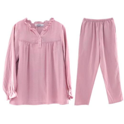 3楼 美标豆沙红双层棉纱女士可爱减龄舒适家居服83749 商品图5