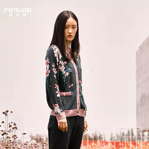 皮皮狗女式圆领印花开衫82451915 商品图0