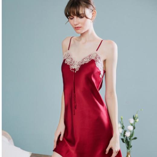 3楼 美标婚庆重磅桑蚕丝蕾丝睡裙+睡袍 睡衣 210183【婚礼纪】 商品图6