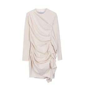 垂坠褶皱针织连衣裙