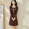剩S 米思阳修身裙子气质休闲时尚温柔风针织polo领a字版连衣裙秋1755 商品缩略图0