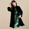 上海旗袍厂AYK-QF-210720真丝丝绒立领长款外套女长袖盘扣复古风衣女2021秋冬新款国风女装 商品缩略图0
