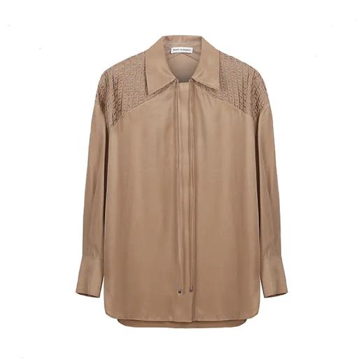 肩部刺绣装饰衬衫 商品图0