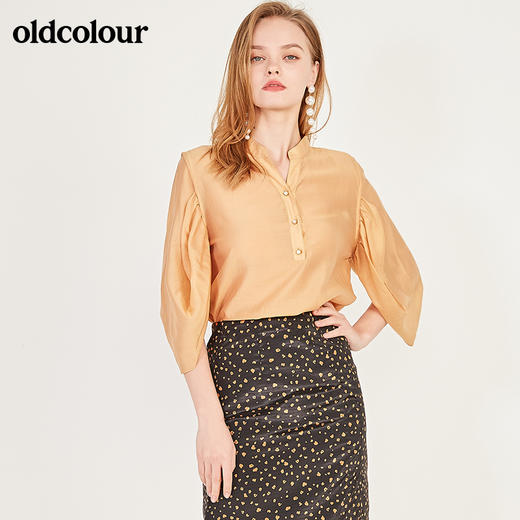 oldcolour秋季气质百搭中袖套头衫女N13012357 商品图0