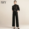 IWY/时尚黑色衬衫阔腿裤正装女长袖设计感修身干练休闲上班正装工作服 213146B1+P6 商品缩略图2