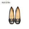 西村名物2021秋季新款晚晚风温柔粗跟方头中跟商场同款单鞋X21CE32851 商品缩略图2