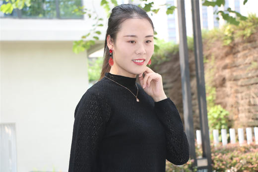 低领百搭薄款打底羊毛衫 6E4253 商品图4