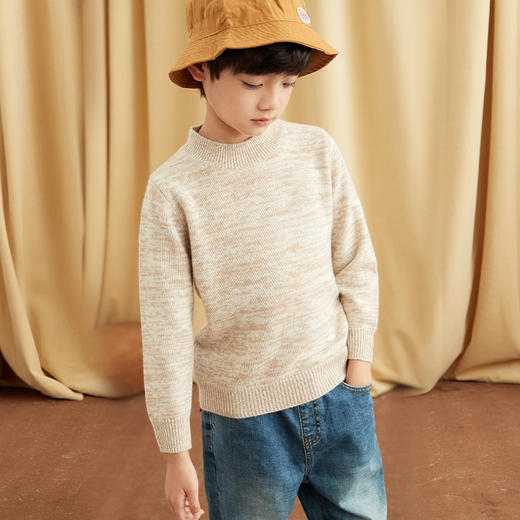 METTE羊绒世家童装中大童半高领100%羊绒衫20秋双色混纱保暖毛衣 商品图7