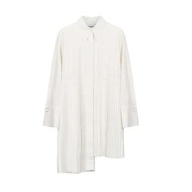 不对称压褶连衣裙