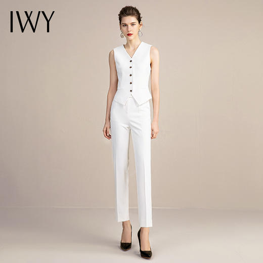 IWY/白色西服套装女时尚气质医美工作服高端播音主持艺考正装职业 213125C1+P1+C6 商品图4