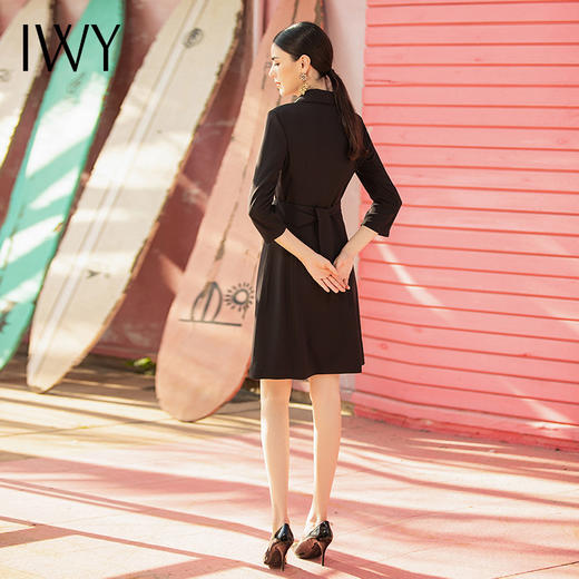 IWY/西装连衣裙长袖黑色职业装女英伦风商务气质正装售楼部工作服 NQ470 商品图3