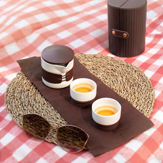 功夫茶具｜【福伴玉瓷便携茶具】恒福功夫茶具 白陶瓷防烫快客杯 便携式茶杯 旅行外带套装 商品图1