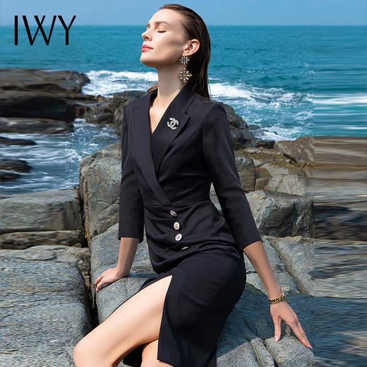 IWY/美容院工作服女职业装气质连衣裙高端七分袖西装套裙 Q640 商品图2