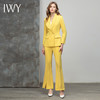 IWY/黄色长袖西装套装女高端气质时尚休闲阔腿裤职业西服通勤正装 C10386+P30226 商品缩略图1