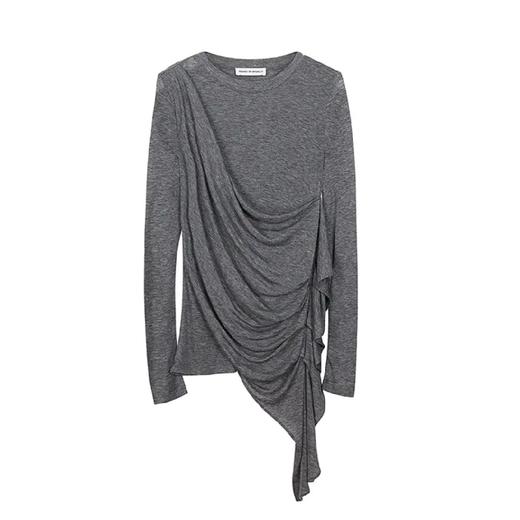 垂坠褶皱针织上衣 商品图0