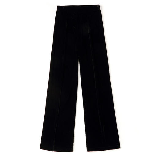 上海旗袍厂AYK-QF-210722净色真丝丝绒宽松圆领长袖上衣女+长裤女2021复古新款女装套装女 商品图7