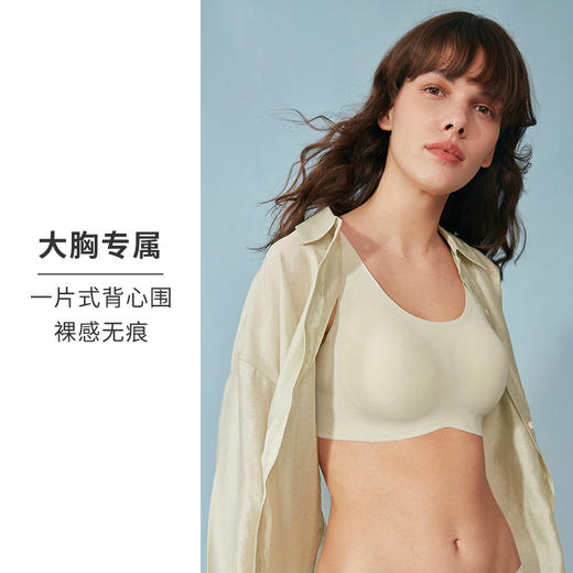 HSIA遐无钢圈内衣女夏薄款清凉网孔胸罩无痕背心大胸显小文胸= 商品图1