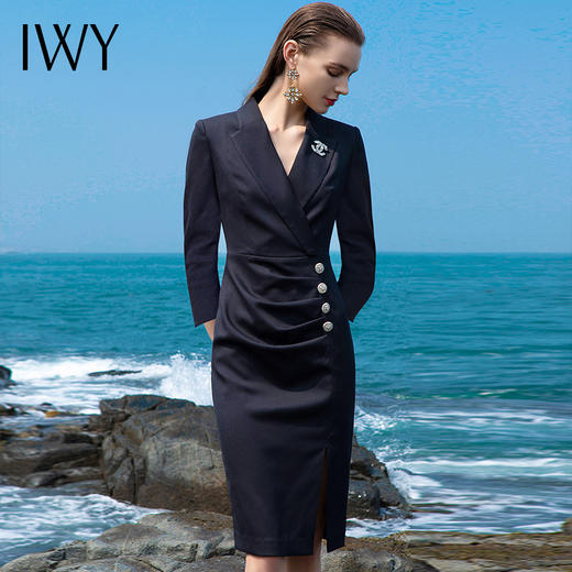 IWY/美容院工作服女职业装气质连衣裙高端七分袖西装套裙 Q640 商品图3