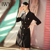 IWY/西装连衣裙长袖黑色职业装女英伦风商务气质正装售楼部工作服 NQ470 商品缩略图4
