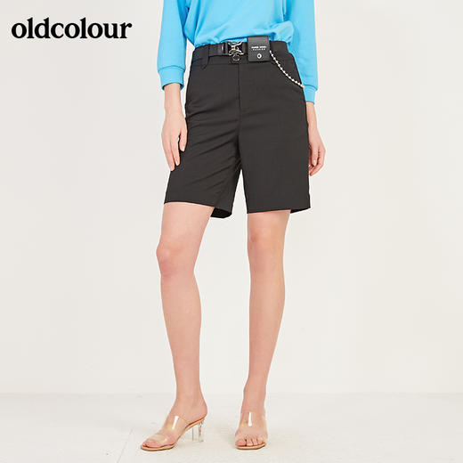 oldcolour夏季纯色百搭时尚中裤女N13072315 商品图3