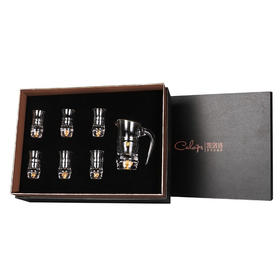 凯洛诗步步高升白酒具礼盒套装一壶六杯
