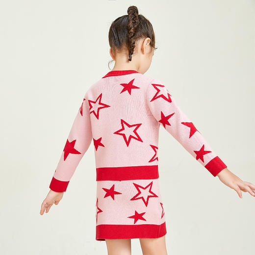 METTE童装女童针织半身裙2020秋中大童女宝时尚五角星印花A字半裙 商品图3