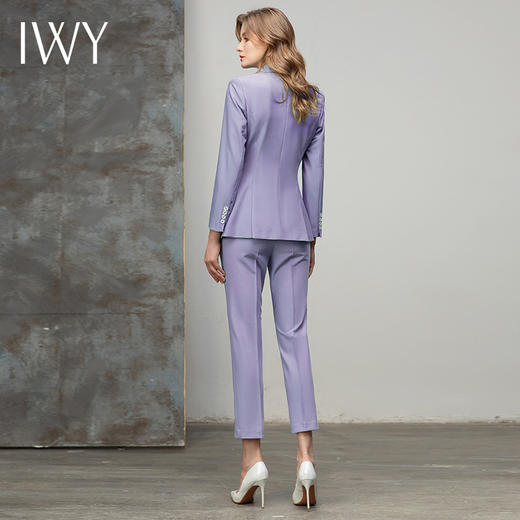 IWY/紫色双排扣小西服女职业装气质套装韩版修身西装外套收腰CP10336-Q 商品图3