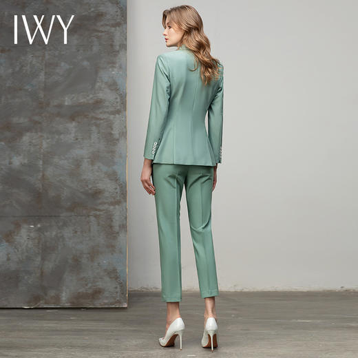 IWY/高端绿色西装套装女时尚气质女士西服外套韩版休闲职业装OL修身 CP10325绿色 商品图3