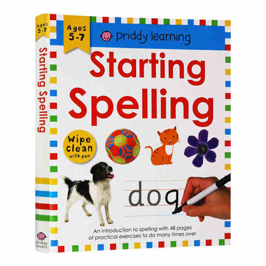 华研原版 擦擦书 开始拼写 英文原版 Wipe Clean Workbook Starting Spelling 儿童英语单词学习书籍 英文版进口书 Roger Priddy 商品图0