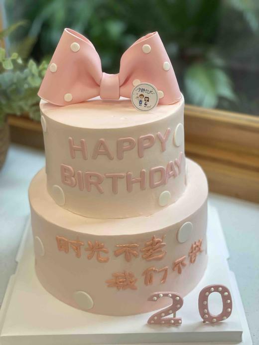 双层翻糖蝴蝶结奶油蛋糕 下单前请仔细阅读商品详情 商品图0