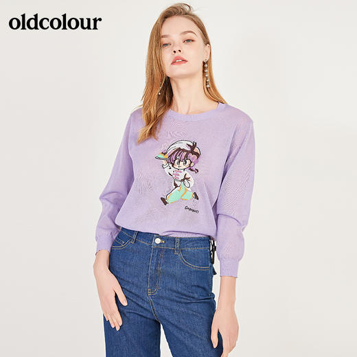 oldcolour秋季卡通图案宽松百搭套头衫女N12052223 商品图3