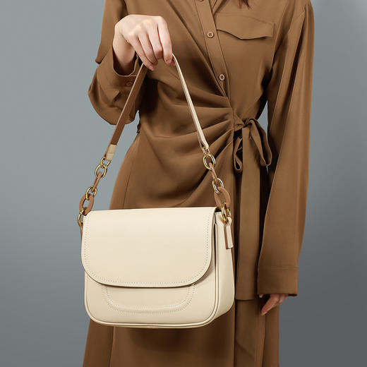 【时髦复古马鞍包】小包包2021新款潮臻皮女包单肩斜挎包夏季百搭感腋下包马鞍包 商品图2