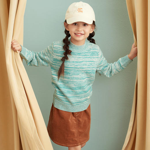 METTE羊绒世家童装中大童半高领100%羊绒衫20秋双色混纱保暖毛衣 商品图4