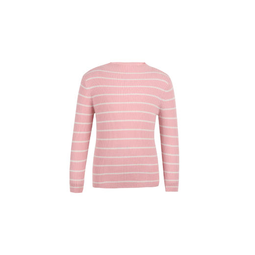 METTE羊绒世家女童中大童100%山羊绒衫时尚半高领坑条纹弹力保暖毛衣 商品图11