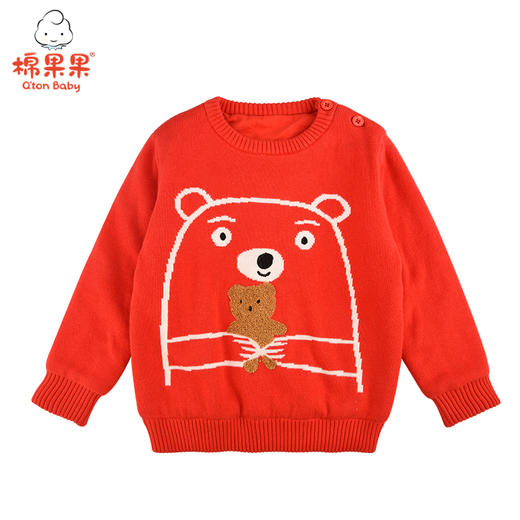 棉果果冬季男童小熊套头挂里毛衣M412160521676 商品图1