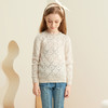 【女童镂空纯羊绒衫】羊绒世家童装21年秋冬新品女童圆领套头毛衣时尚镂空羊绒衫 商品缩略图4