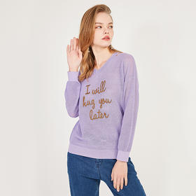 oldcolour秋季字母图案宽松百搭套头衫女N12052227