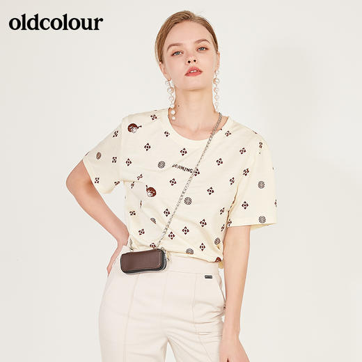oldcolour秋季卡通花色短袖T恤女N13021310 商品图4