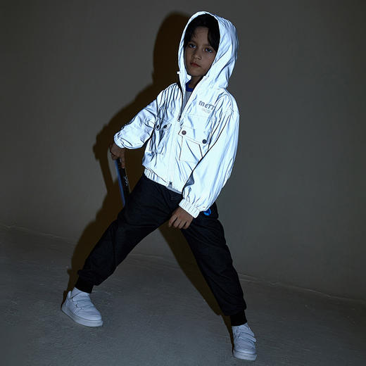 METTE童装男童连帽外套20秋中大童男宝薄款内搭棉布双层休闲上衣 商品图2