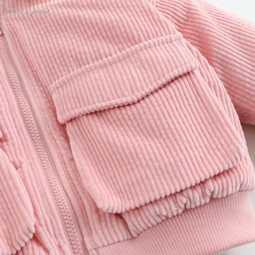 【反季清仓】马克珍妮宝宝冬装 女童加绒灯芯绒外套 儿童上衣213080 商品图5